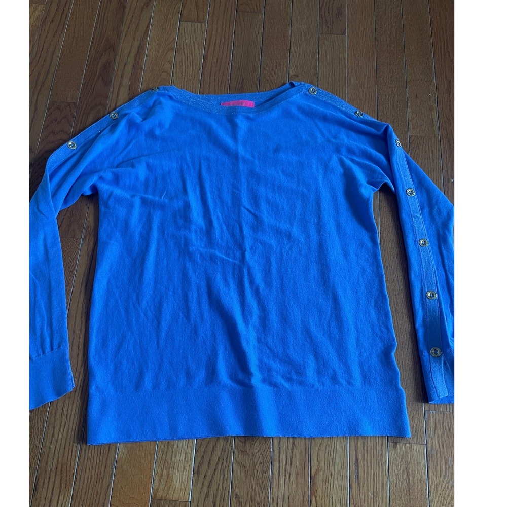 Lilly Pulitzer Sweater Womens Size Small Periwinkle Purple Coolmax Milton Button